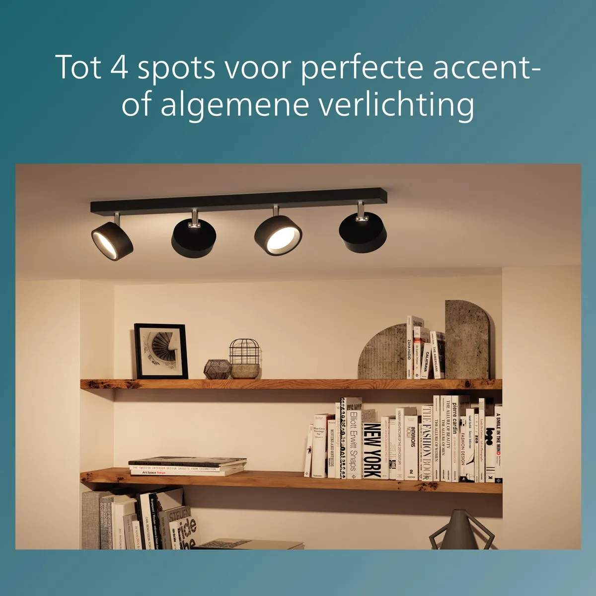 Philips Bracia 2-lichts Opbouwspot 2x5.5W 2700K - Zwart