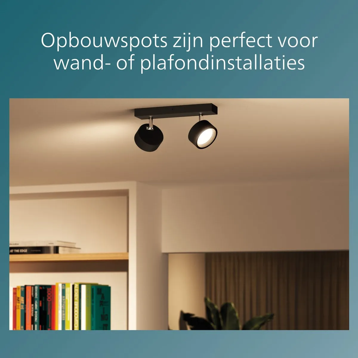 Philips Bracia 2-lichts Opbouwspot 2x5.5W 2700K - Zwart