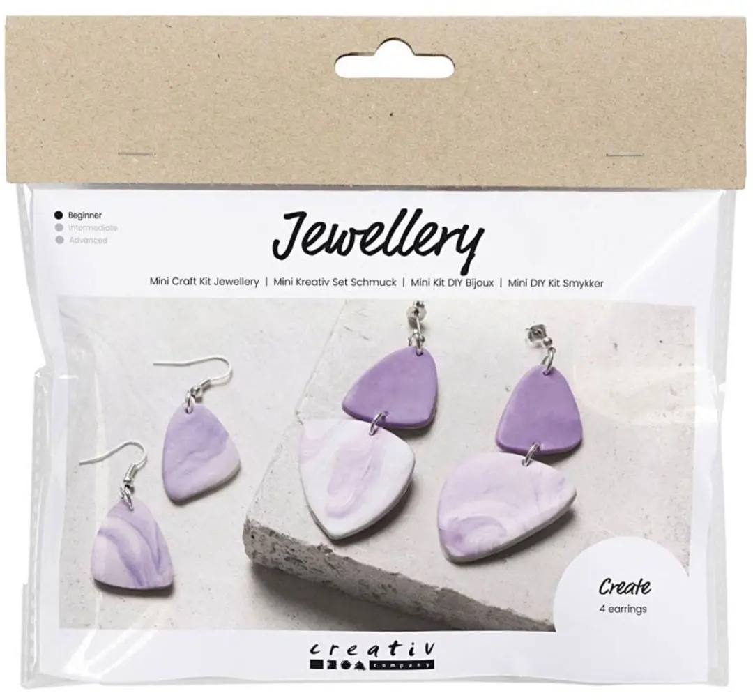 Creativ Company Mini Hobbyset Sieraden Gemarmerde 4 Oorbellen