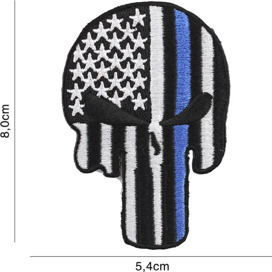 Embleem stof Punisher USA blue thin