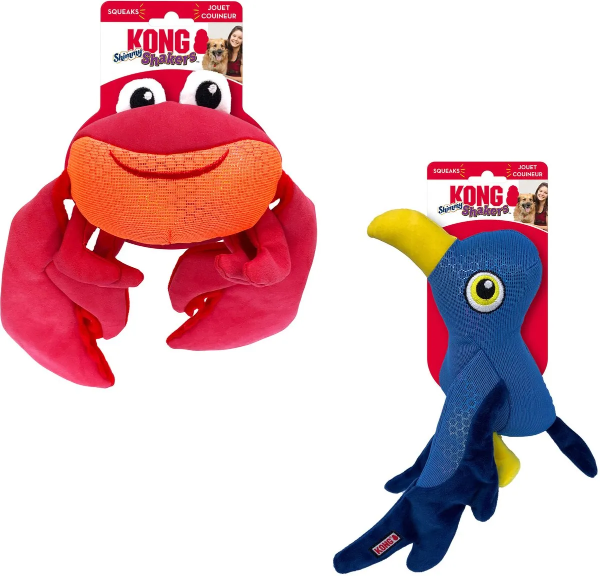 KONG Shimmy Shakers Meeuw Hondenspeeltje - Blauw/Grijs