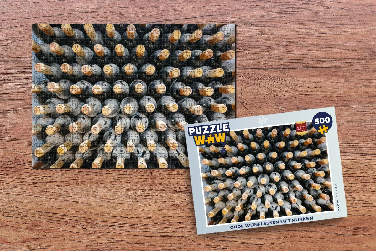 PuzzleWow Oude Wijnflessen Legpuzzel 500 Stuks - Multicolor
