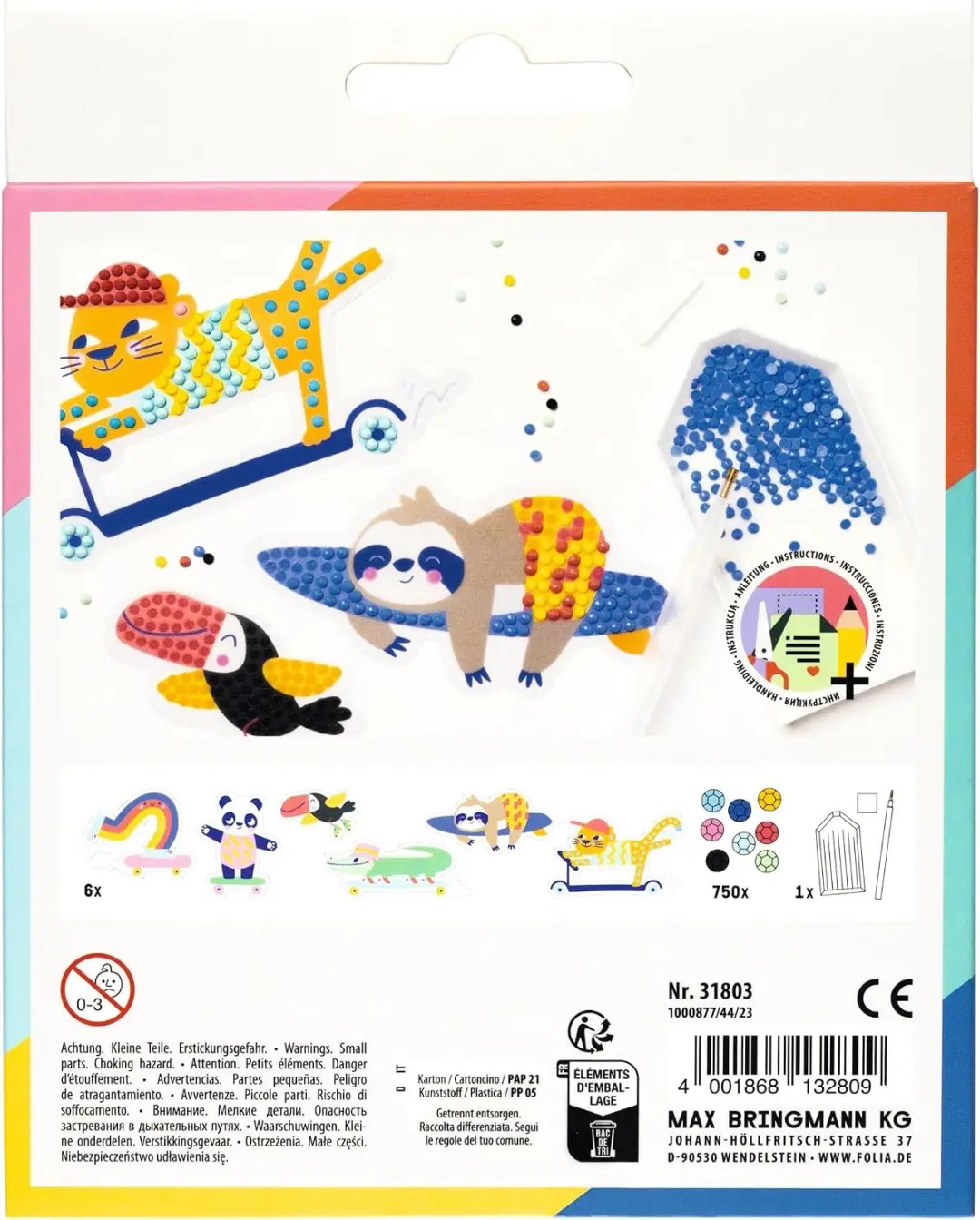 Folia Diamond Painting Set Skate - 6 Motieven - afbeelding 3 van 6