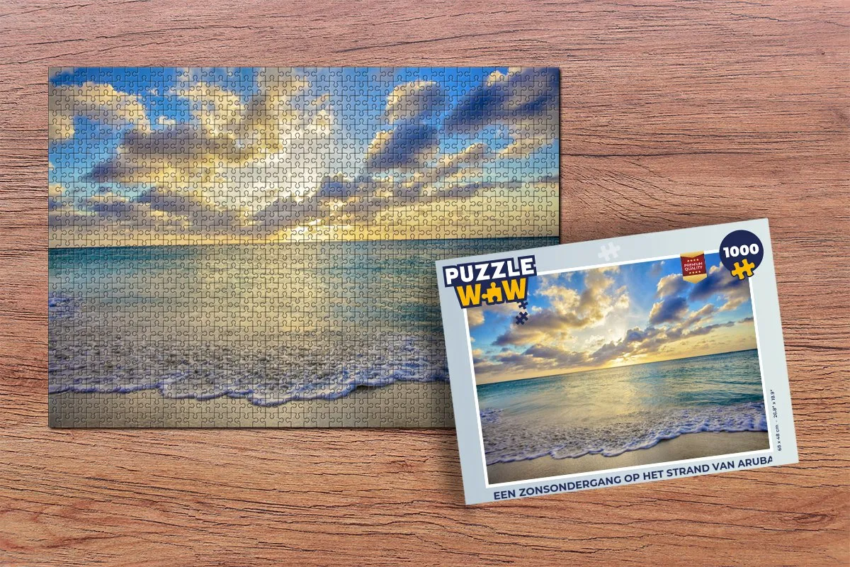 PuzzleWow Legpuzzel Aruba Zonsondergang 1000 Stuks - Multicolor