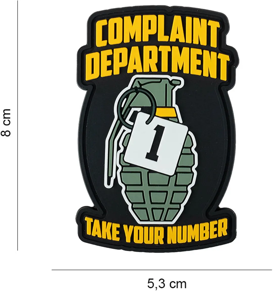 Embleem 3D PVC Complaint department #7078