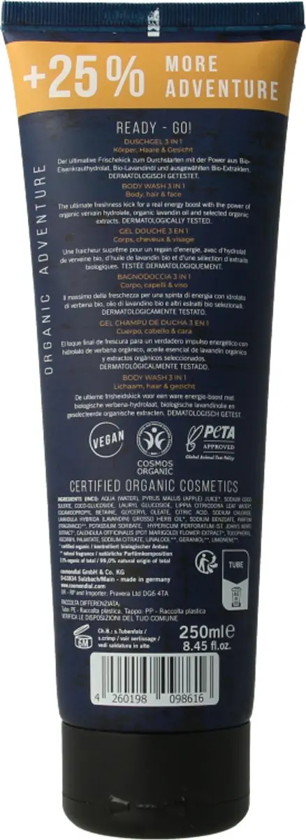 Benecos For Men Body, Hair & Face Wash - 250ml - afbeelding 4 van 6