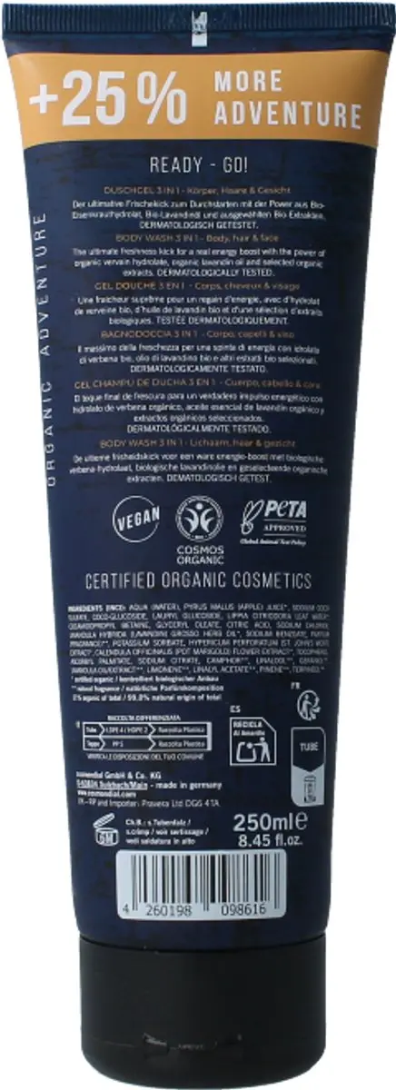 Benecos For Men Body, Hair & Face Wash - 250ml - afbeelding 3 van 6