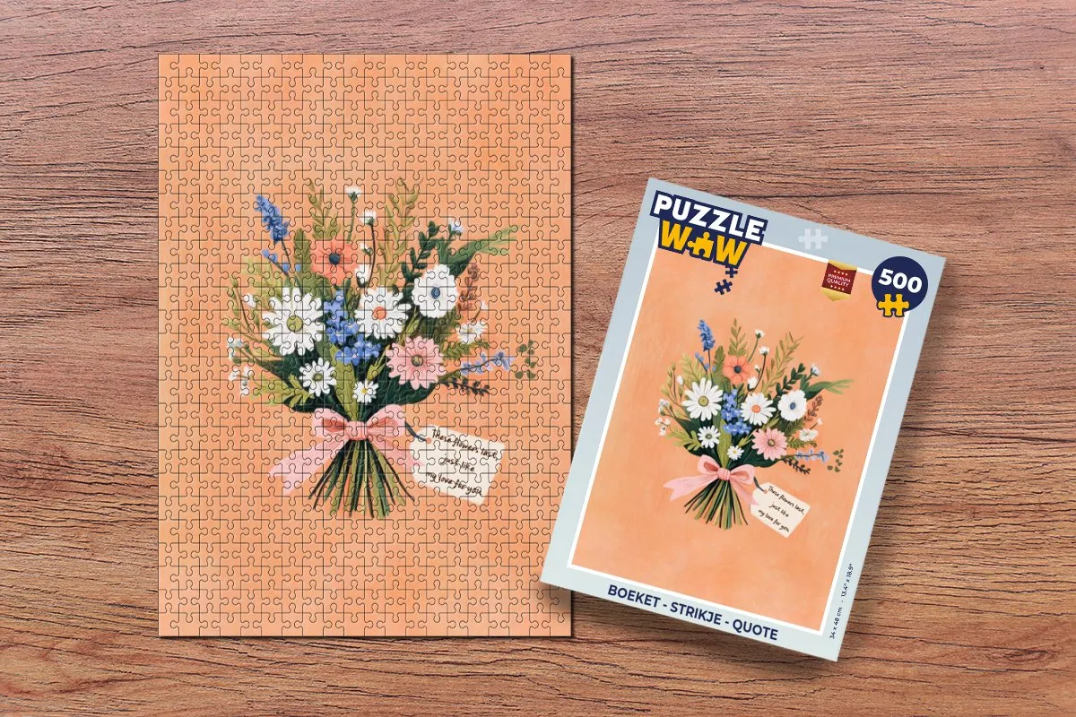 PuzzleWow Boeket Legpuzzel 500 Stuks - Oranje