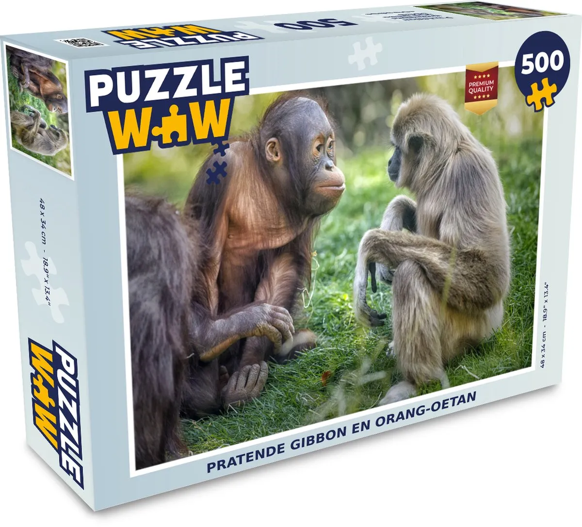 PuzzleWow Apen Familie Legpuzzel 500 Stuks