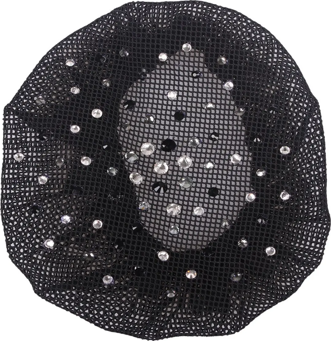 Qhp Crystal strass haatnetje / Knotnetje Black