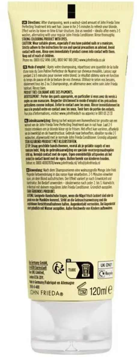 John Frieda Salon Blonde Tone Perfecting Treatment Honey 120ml