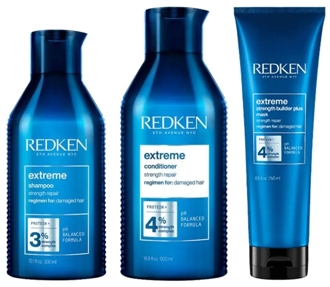 Redken Extreme Shampoo 300ml + Conditioner 500ml + Strengthbuilder Plus Haarmask
