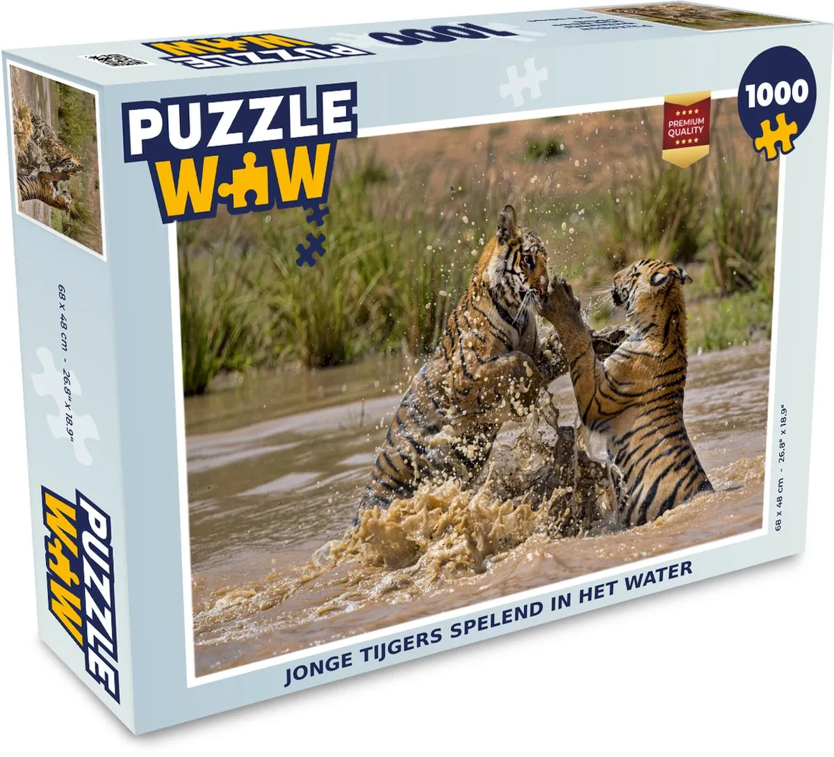 PuzzleWow Legpuzzel Jonge Tijgers Water