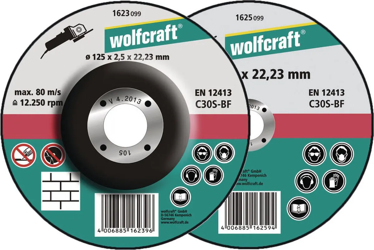 Wolfcraft Doorslijpschijf Steen 1628099