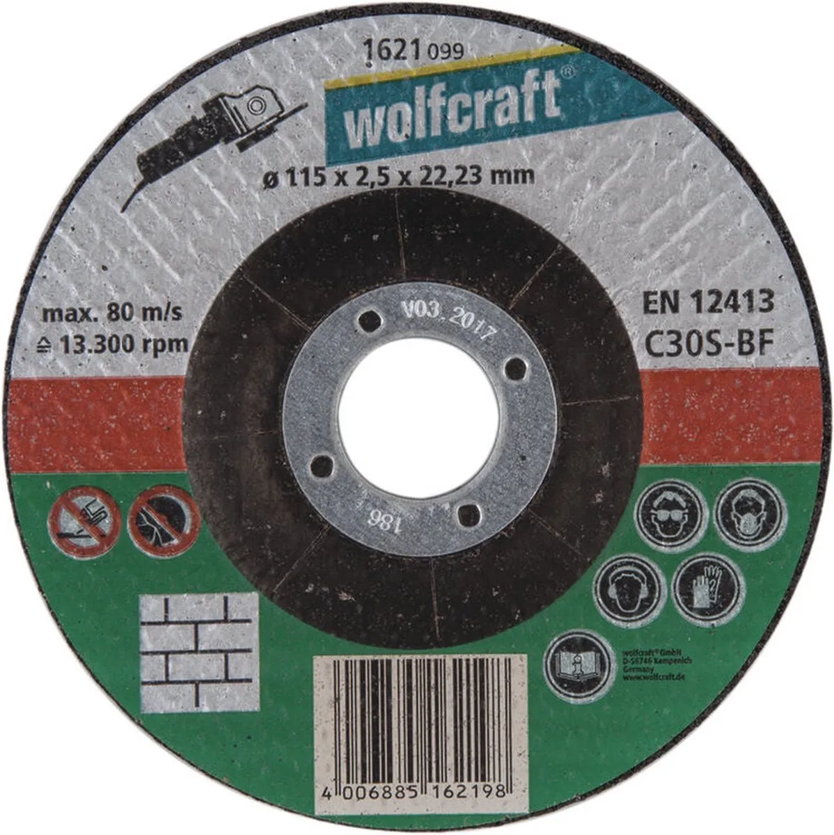Wolfcraft Doorslijpschijf Steen 1628099