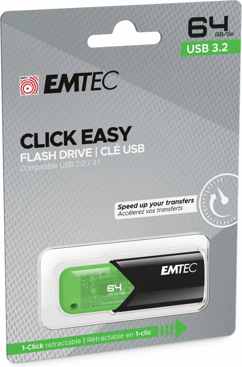 Emtec Click Easy B110 ECMMD64GB113 USB-stick - Groen - afbeelding 2 van 3