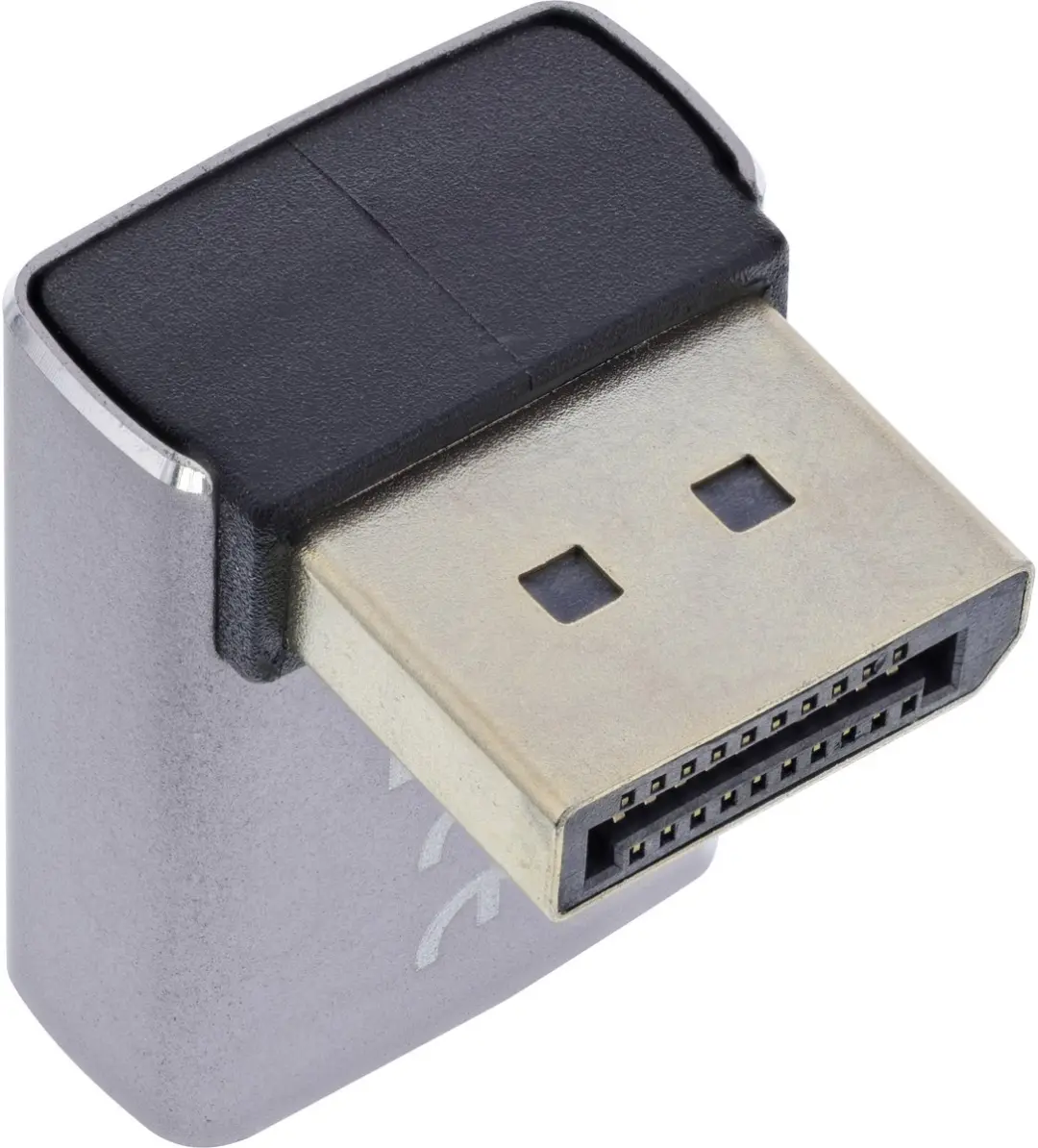 InLine 17291F DisplayPort 1.4 Adapter 90° - Zwart/Grijs - afbeelding 2 van 6