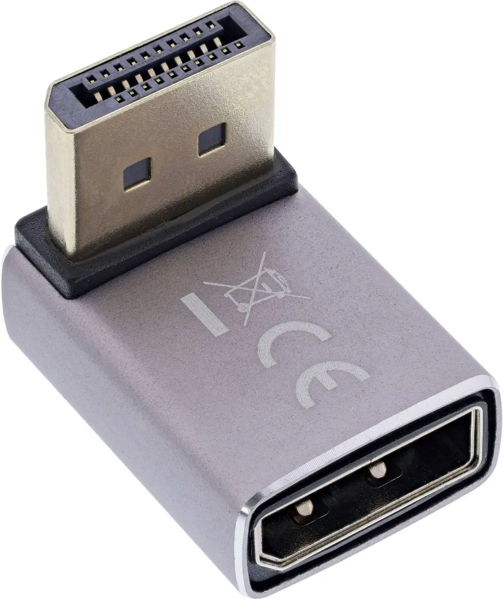 InLine 17291G DisplayPort 1.4 Adapter 90° 8K