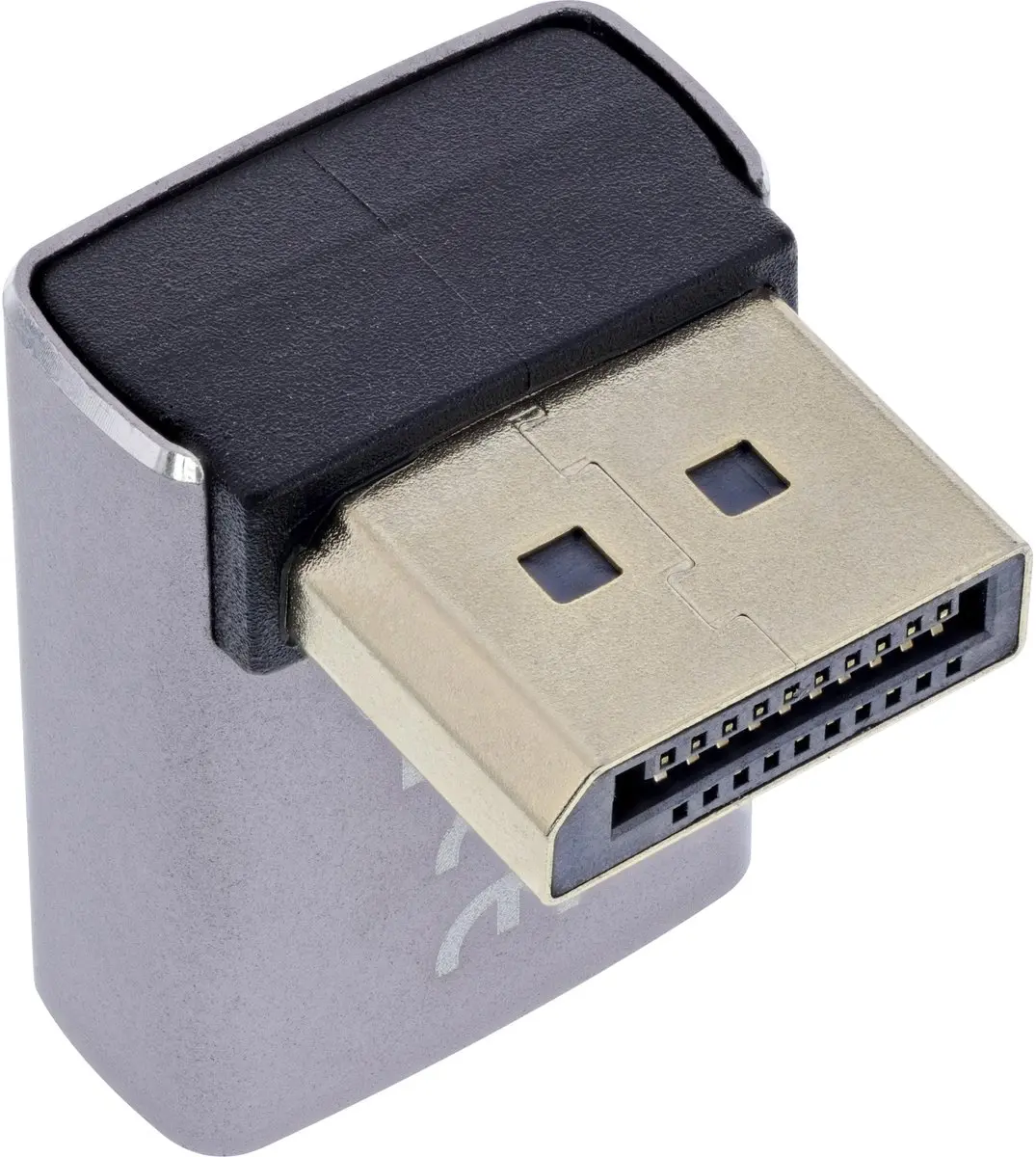 InLine 17291G DisplayPort 1.4 Adapter 90° 8K - Grijs/Zwart - afbeelding 3 van 6