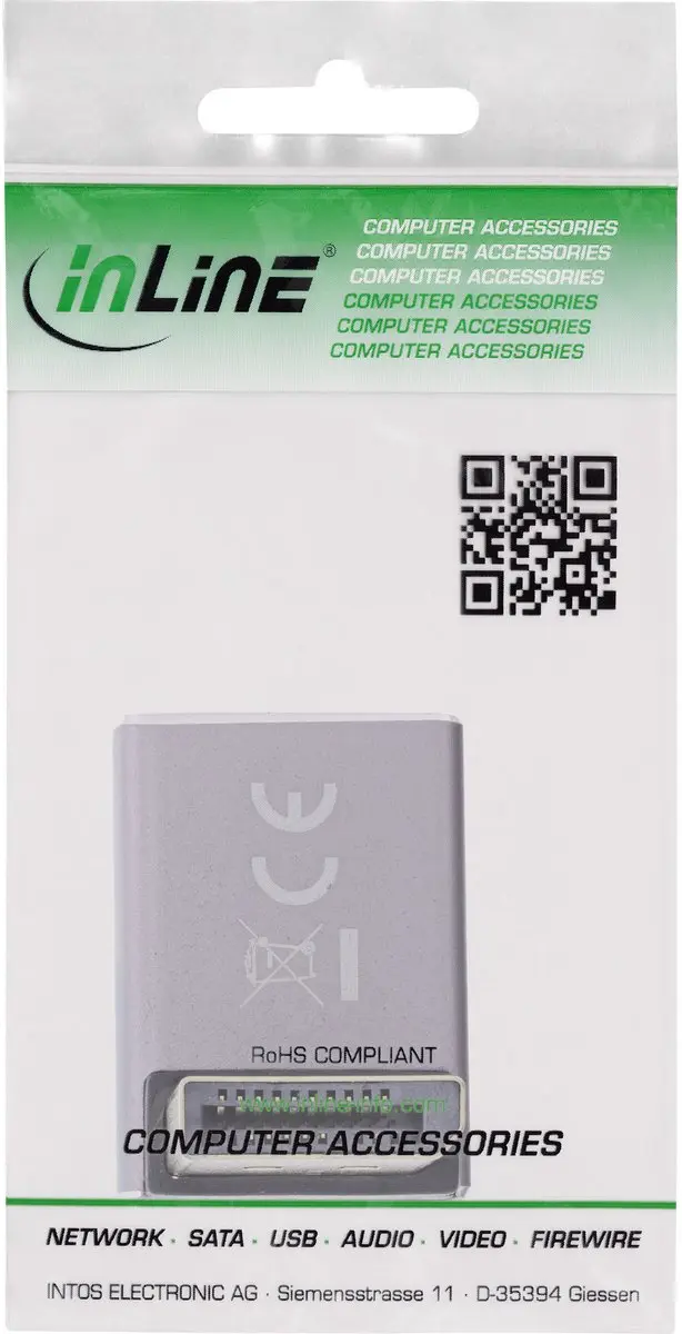 InLine 17291G DisplayPort 1.4 Adapter 90° 8K - Grijs/Zwart - afbeelding 5 van 6