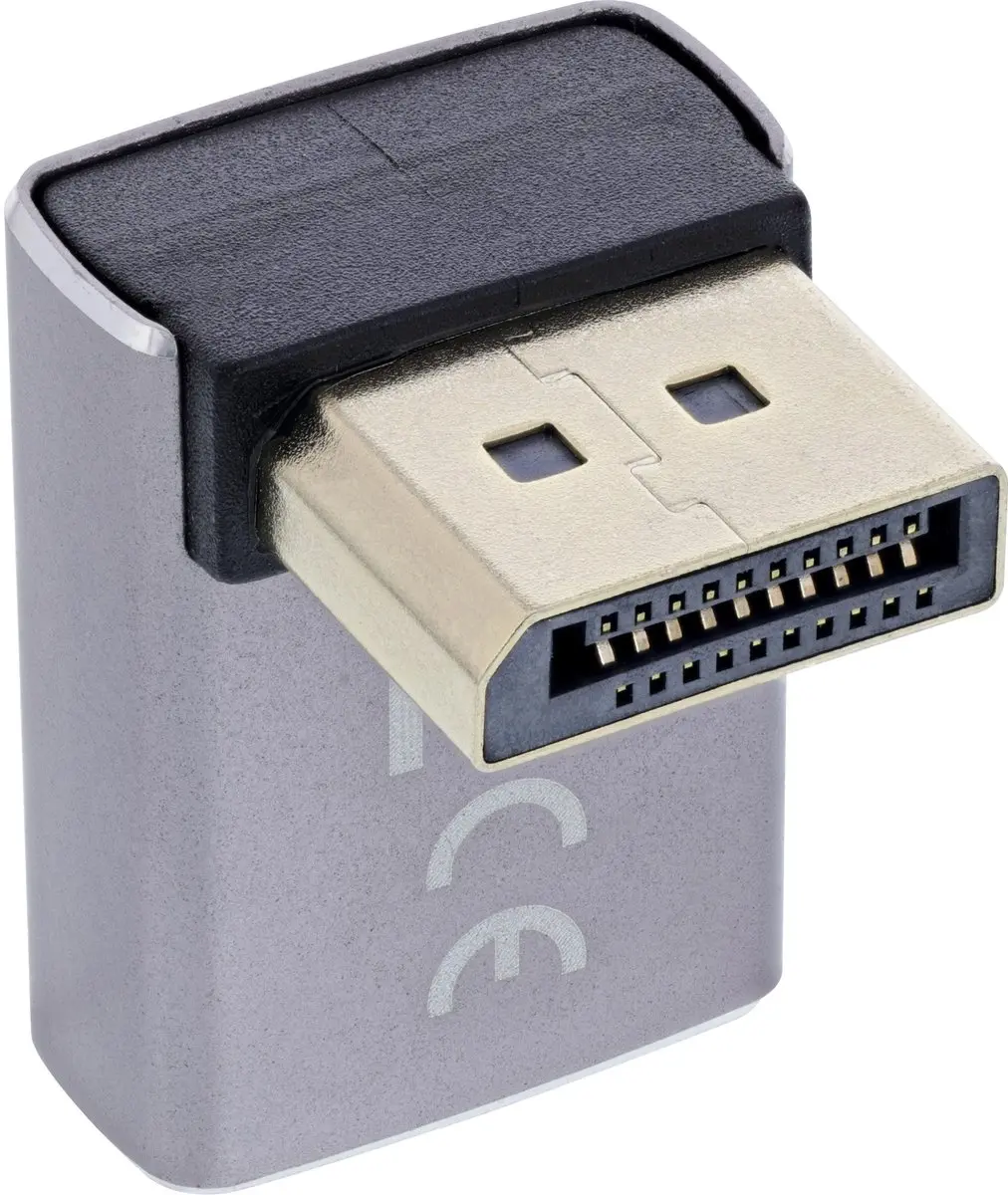 InLine 17291G DisplayPort 1.4 Adapter 90° 8K - Grijs/Zwart - afbeelding 4 van 6
