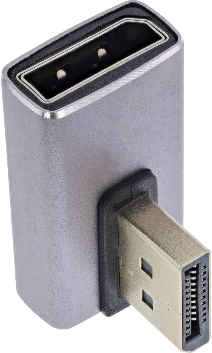 InLine 17291H DisplayPort 1.4 Hoekadapter 90° - Zwart/Grijs - afbeelding 6 van 6