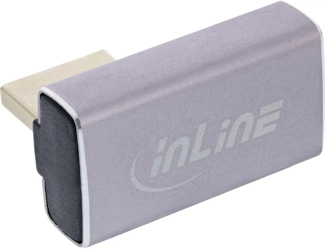 InLine 17291H DisplayPort 1.4 Hoekadapter 90° - Zwart/Grijs - afbeelding 5 van 6