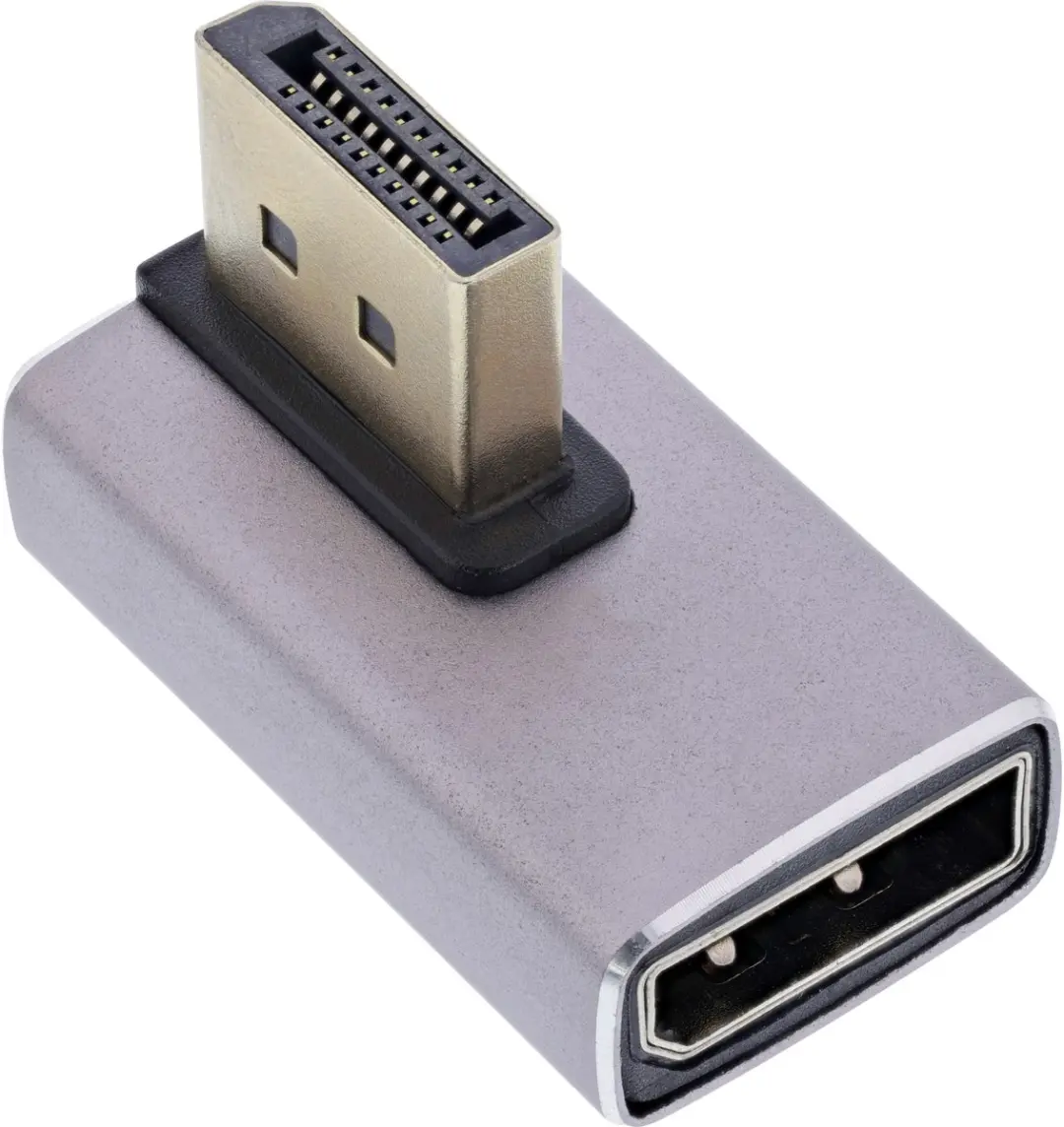 InLine 17291H DisplayPort 1.4 Hoekadapter 90° - Zwart/Grijs - afbeelding 4 van 6