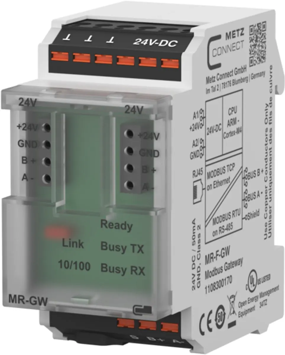 METZ CONNECT Metz MR-F-GW Modbus 1108300170RTU/Modbus TCP Gateway (1108300170) - afbeelding 2 van 2