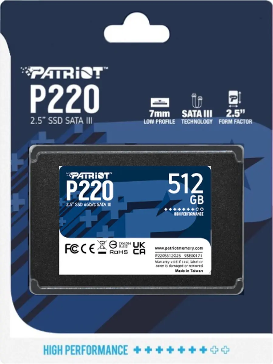 Patriot P220 SSD 512GB - 2.5 inch SATA III - afbeelding 2 van 6