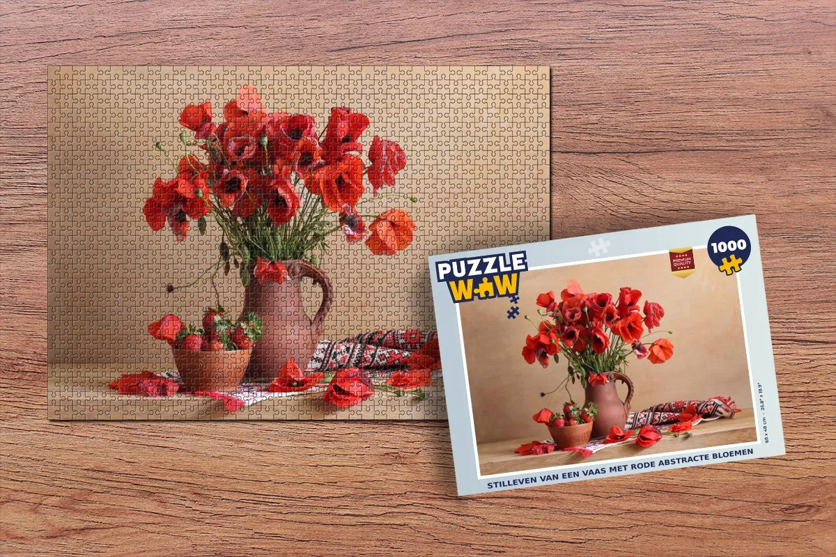 PuzzleWow Stilleven Bloemen Legpuzzel 1000 Stuks - Multicolor