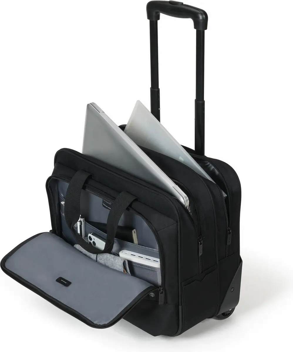 Dicota Traveller Eco BASE D31985-RPET Laptoptrolley - Zwart - afbeelding 4 van 6