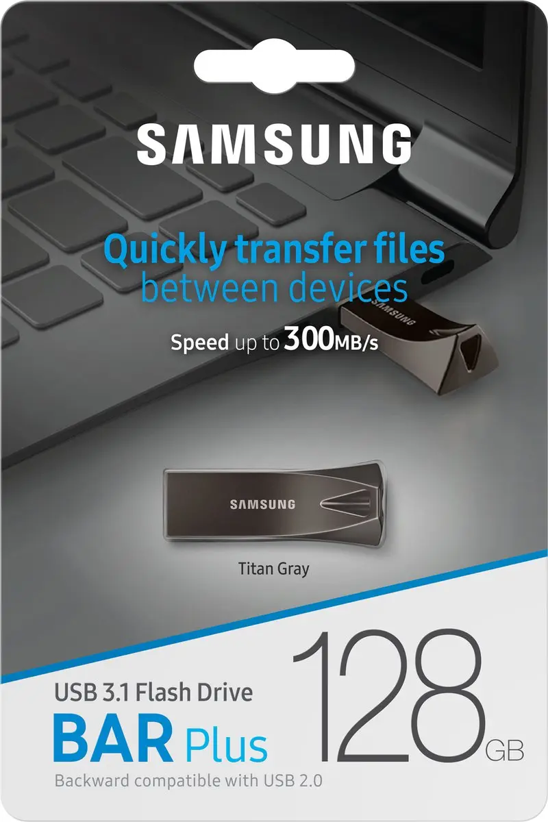 Samsung Bar Plus MUF-128BE4/EU USB-stick 128GB - Grijs - afbeelding 4 van 6