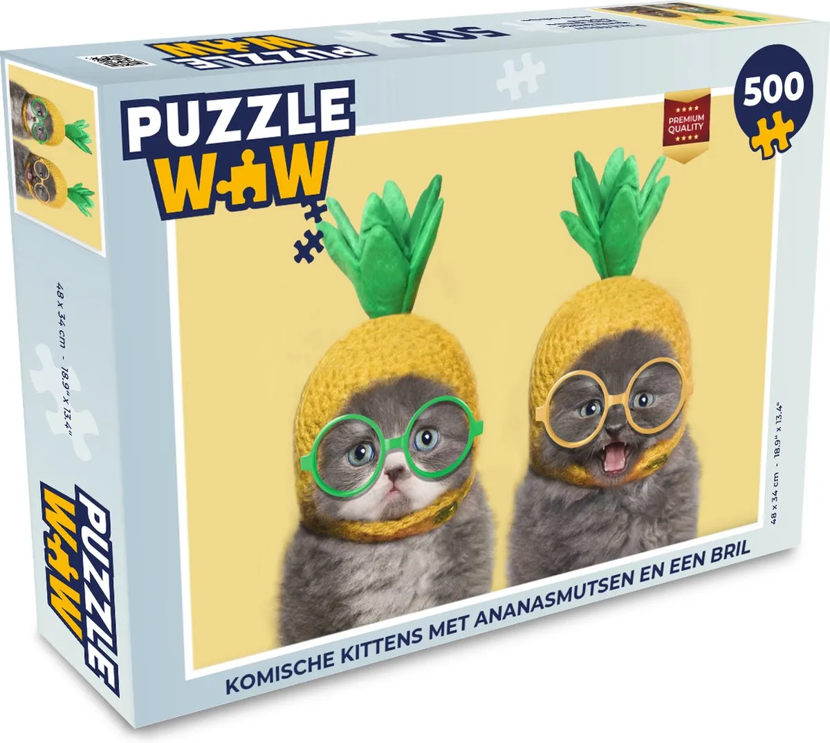 PuzzleWow Komische Kittens Legpuzzel 500 Stuks