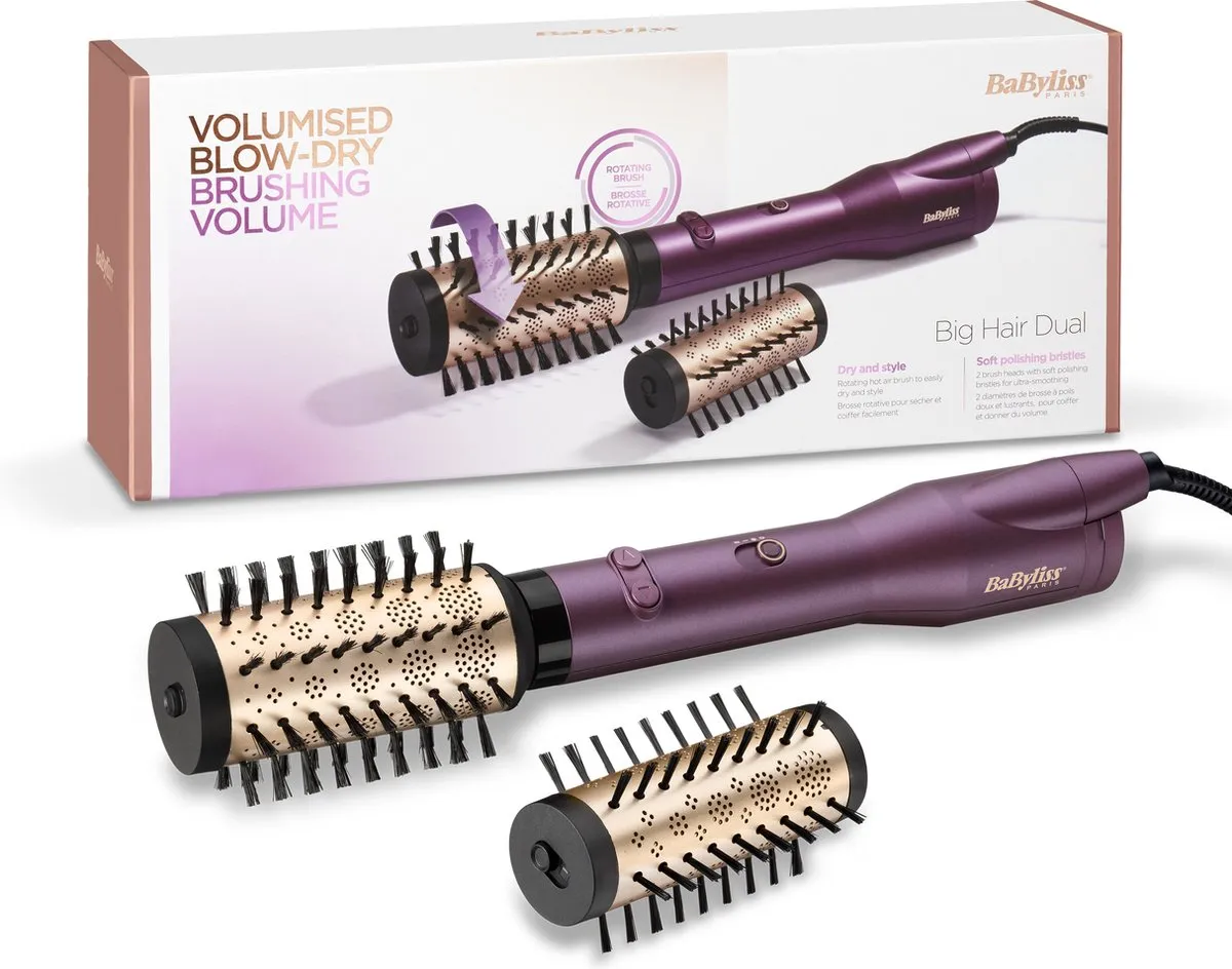 Babyliss Big Hair Dual AS950E Föhnborstel Set - 650W - Paars
