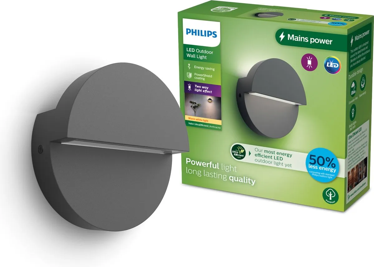Philips Valor Wandlamp Antraciet