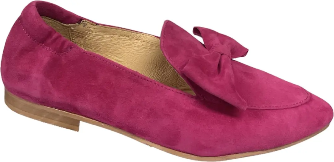 Tango Nicolette 9C Pink Kid Suede Loafer - Instappers - roze strik schoenen - Loafers - Dames schoenen - afbeelding 2 van 6