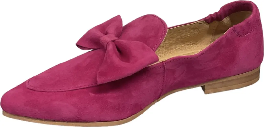 Tango Nicolette 9C Pink Kid Suede Loafer - Instappers - roze strik schoenen - Loafers - Dames schoenen - afbeelding 4 van 6