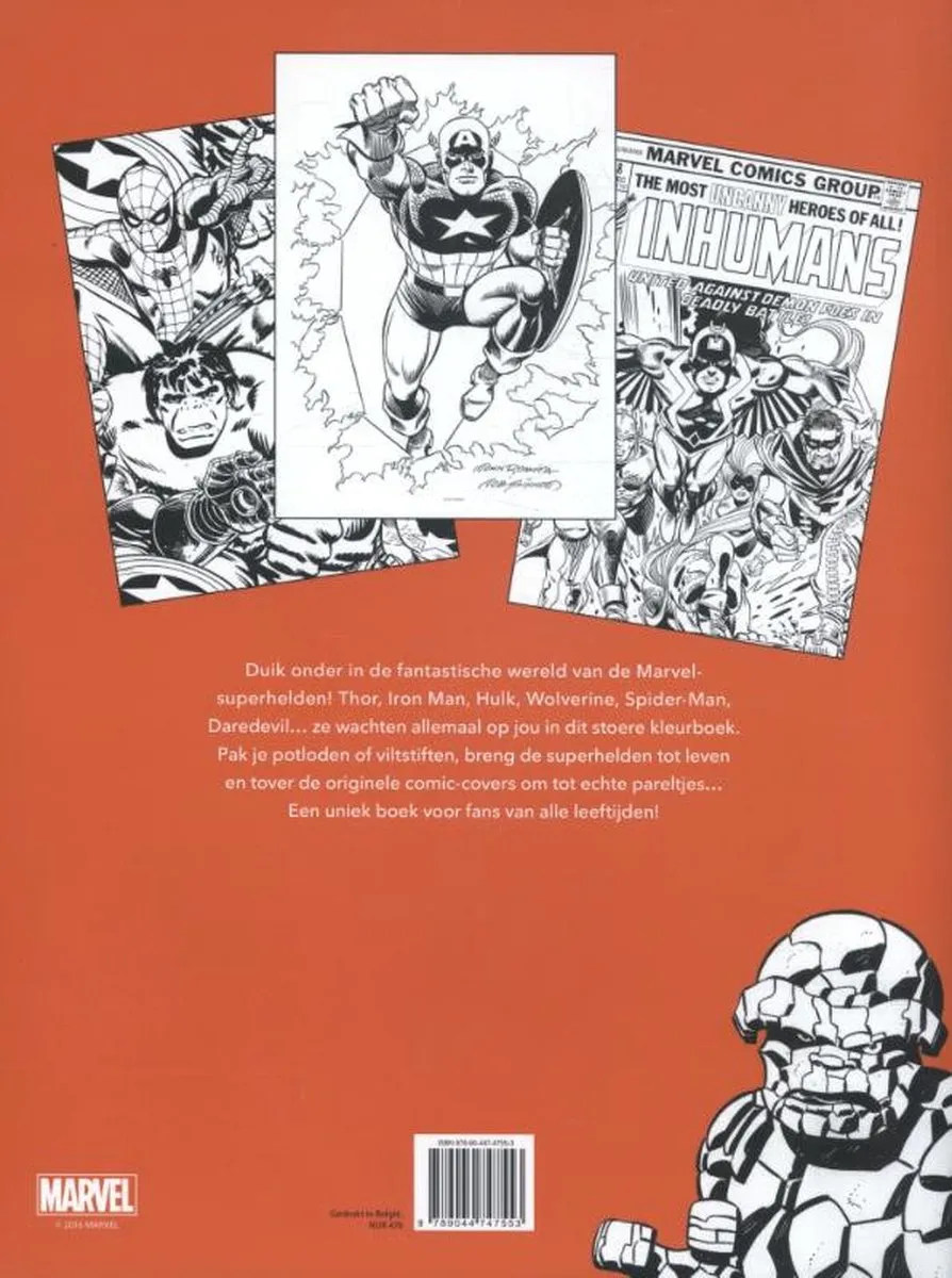 Marvel Kleurboek - 56 Pagina's - Rood/Wit/Zwart