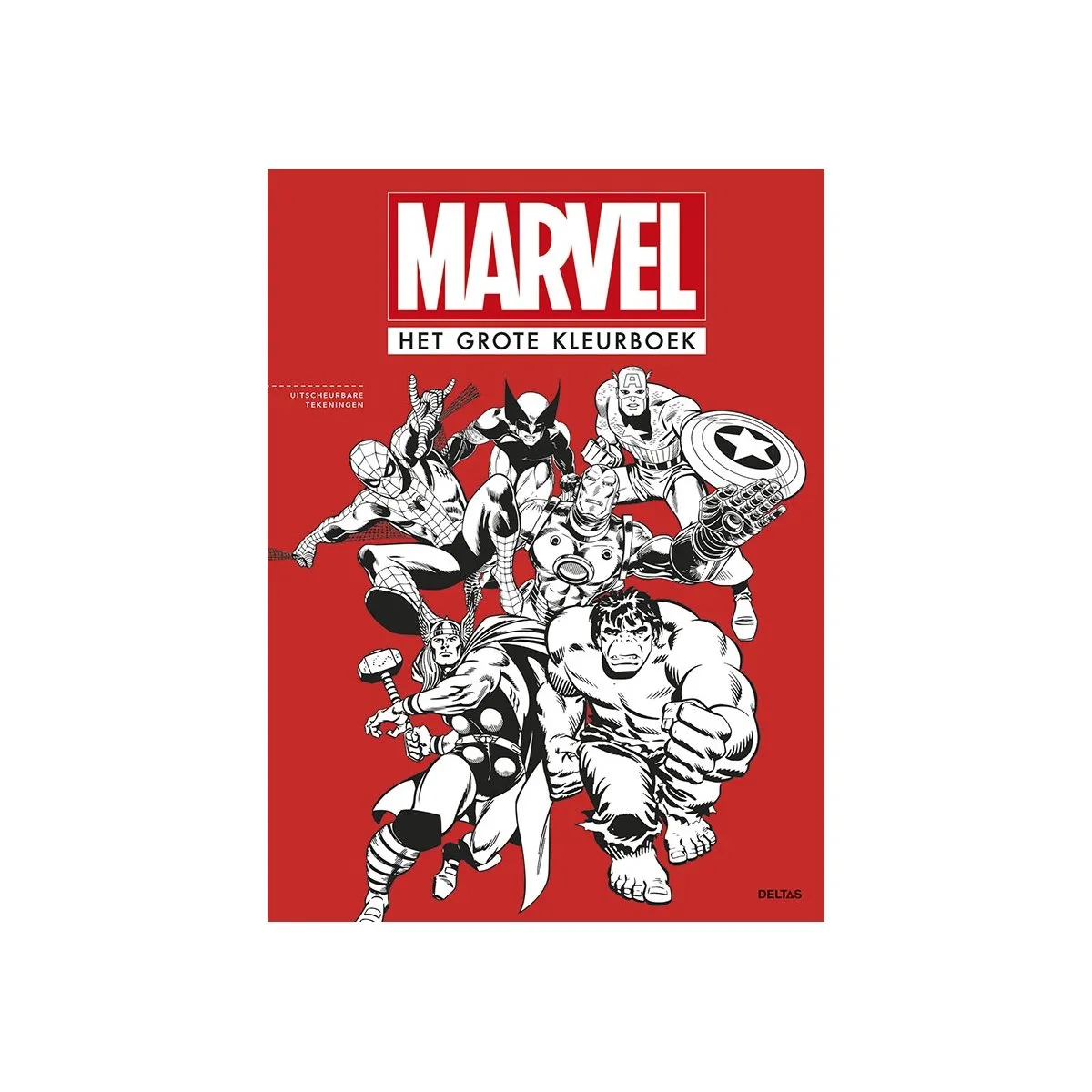 Marvel Kleurboek - 56 Pagina's - Rood/Wit/Zwart