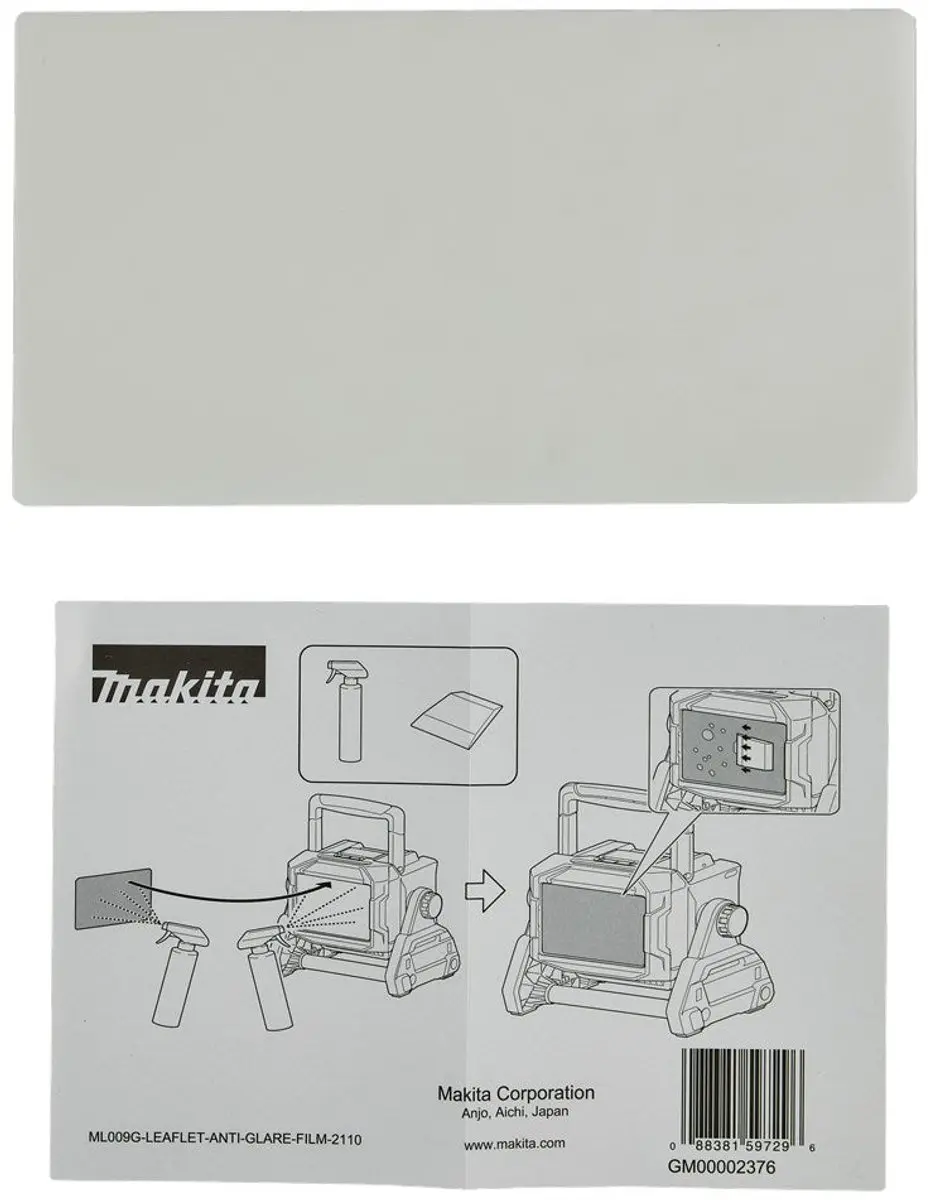 Makita GM00002376 Anti-verblindingsfolie voor ML009G - afbeelding 3 van 3