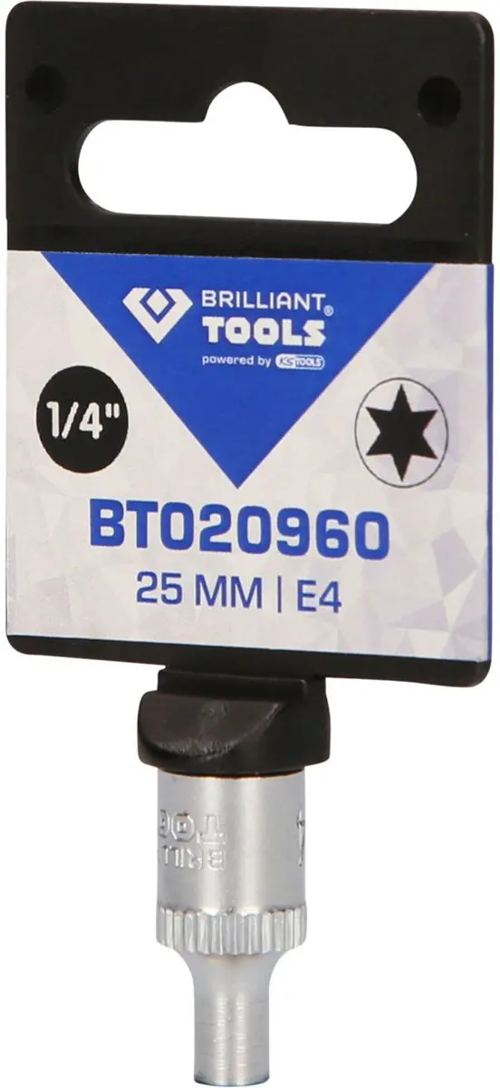 Brilliant Tools BT020960 Torx-E-dop E4 1/4" - afbeelding 2 van 4