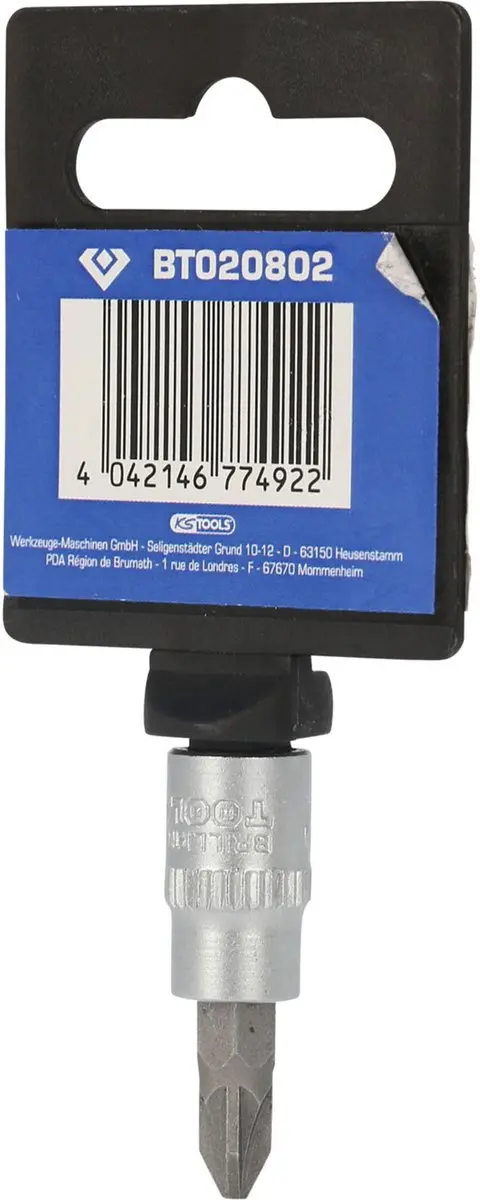 BRILLIANT TOOLS 1/4" PZ kruiskop bit-dop PZ2 - BT020802 - afbeelding 3 van 4