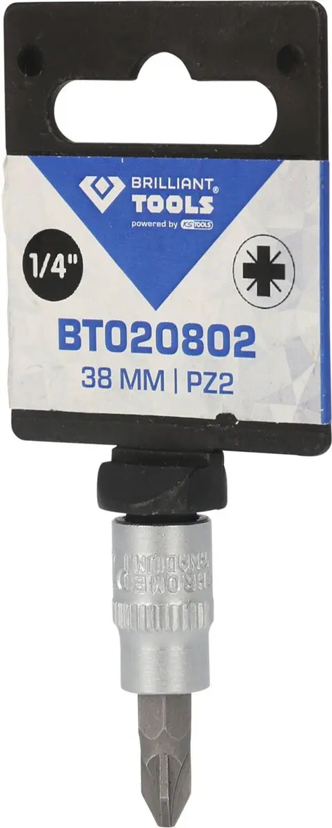BRILLIANT TOOLS 1/4" PZ kruiskop bit-dop PZ2 - BT020802 - afbeelding 4 van 4