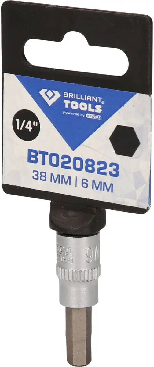 BRILLIANT TOOLS 1/4" inbusbitsok 6 mm - BT020823 - afbeelding 3 van 4