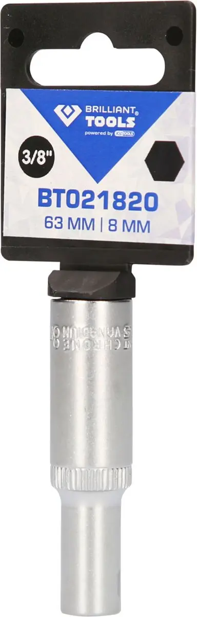 Brilliant Tools BT021820 Dopsleutel 8 mm - 3/8" Lang - afbeelding 3 van 4
