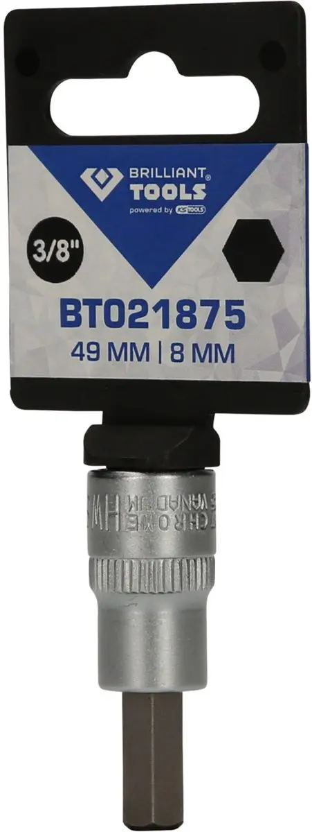 Brilliant Tools BT021875 Binnenzeskant Bit-Dop 3/8" 8 mm - afbeelding 2 van 4