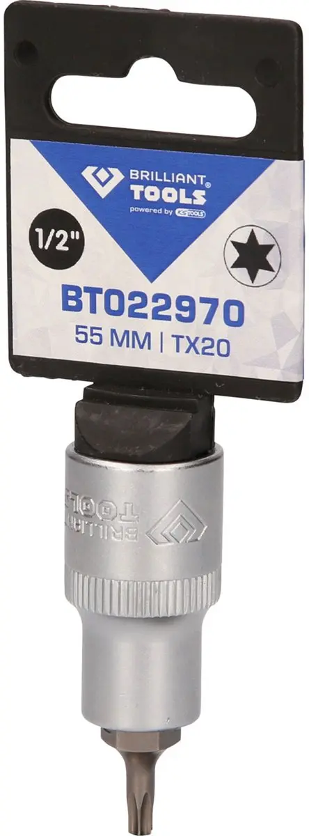 Brilliant Tools BT022970 Torx-Bit-Steeksleutel T20 - 1/2 inch - 55mm - afbeelding 4 van 4