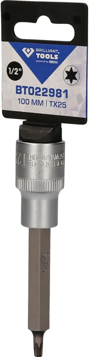 Brilliant Tools BT022981 1/2" Torx Bitmof T25 - 100 mm - afbeelding 3 van 4