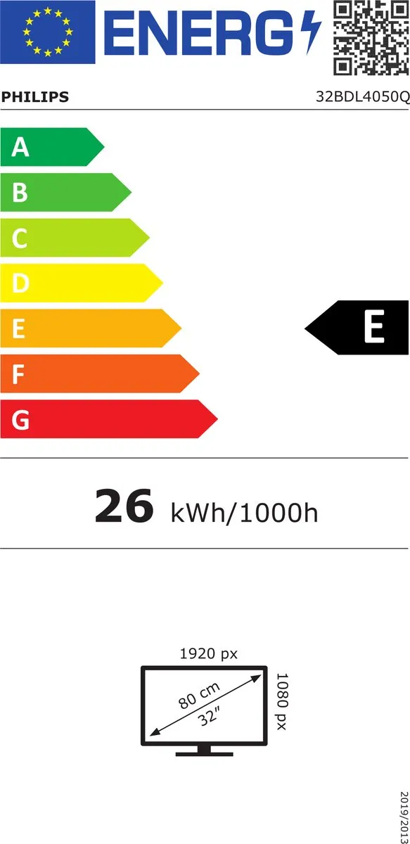 Philips 4050 Series 32BDL4050Q/00 Digitale Signage Monitor 80cm - 400 cd/m² - Zwart